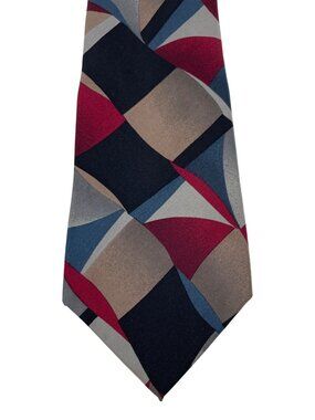 J.T. Beckett Multicolor Abstract Design 100% Silk Mens Tie Necktie